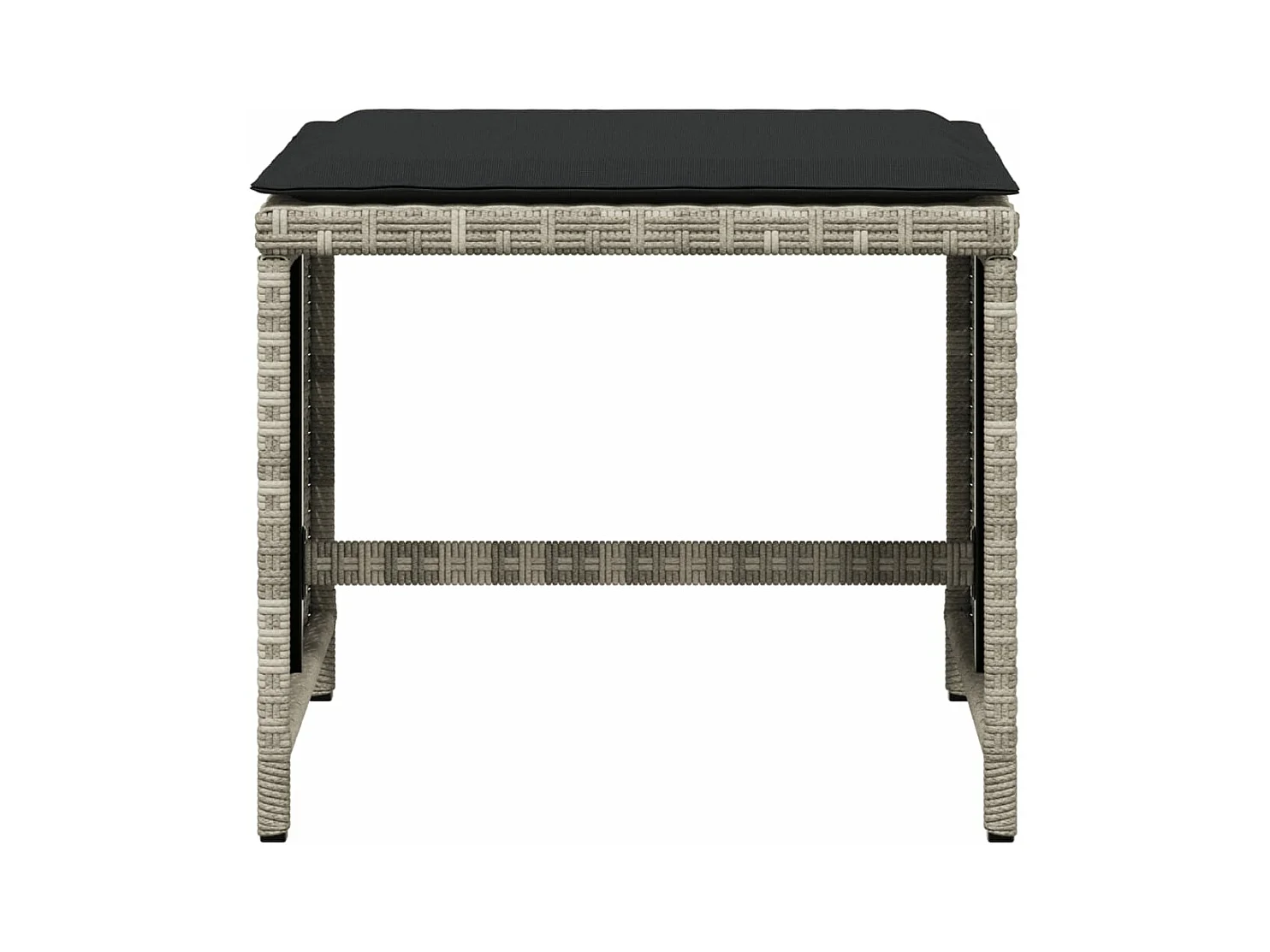 Tabourets de jardin coussins lot de 4 gris clair résine tressée