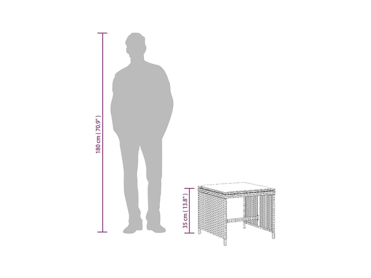 Tabourets de jardin coussins lot de 4 gris clair résine tressée