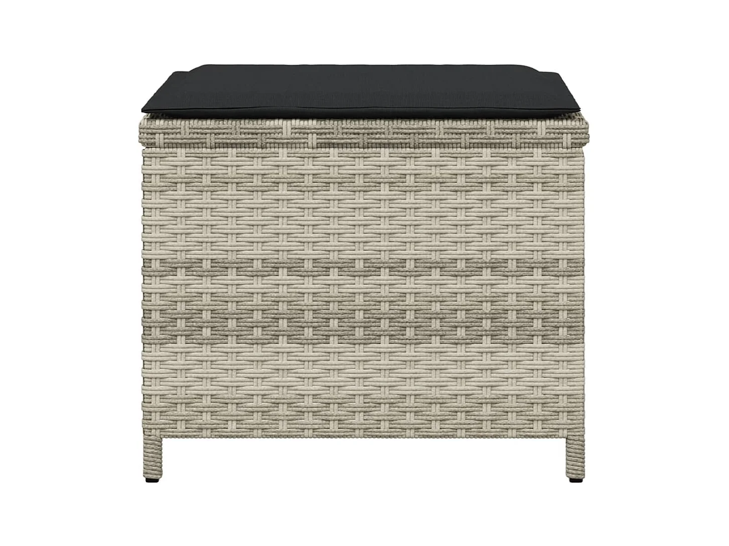 Tabourets de jardin coussins lot de 4 gris clair résine tressée