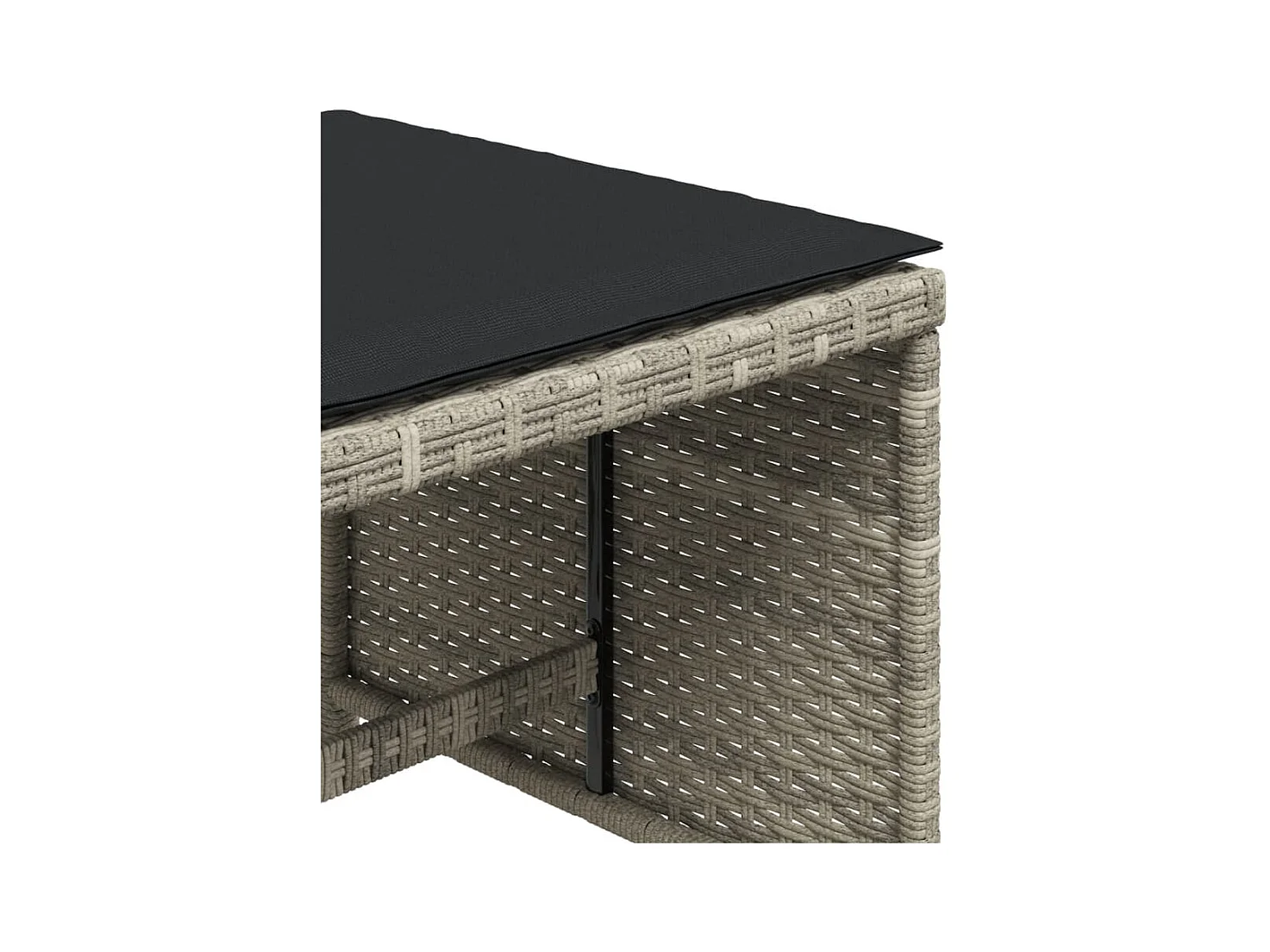 Tabourets de jardin coussins lot de 4 gris clair résine tressée