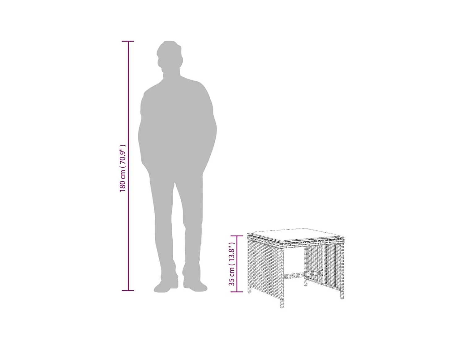 Tabourets de jardin coussins lot de 4 gris clair résine tressée