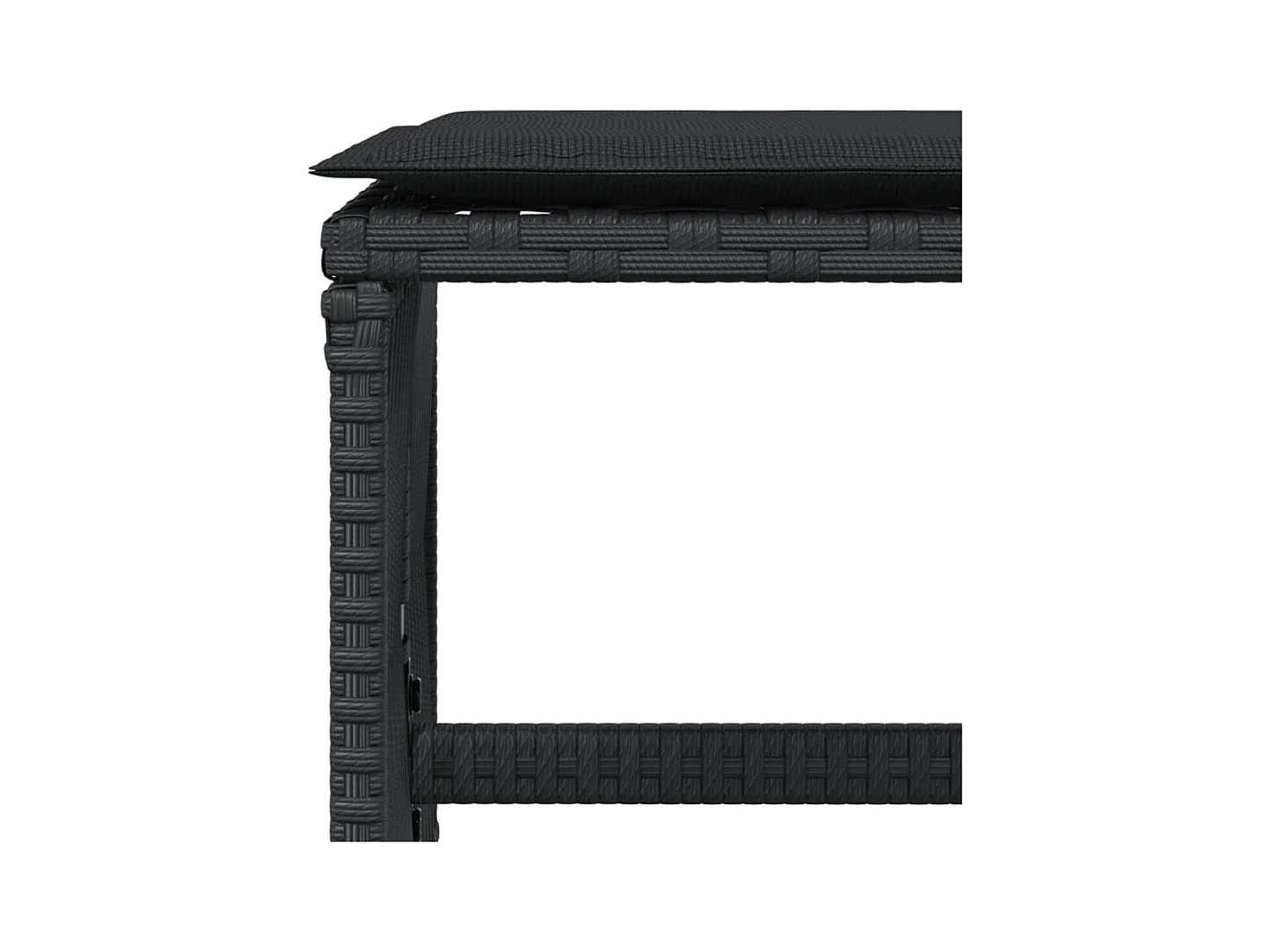 Tabourets de jardin et coussins lot de 4 noir 41x41x36 cm rotin