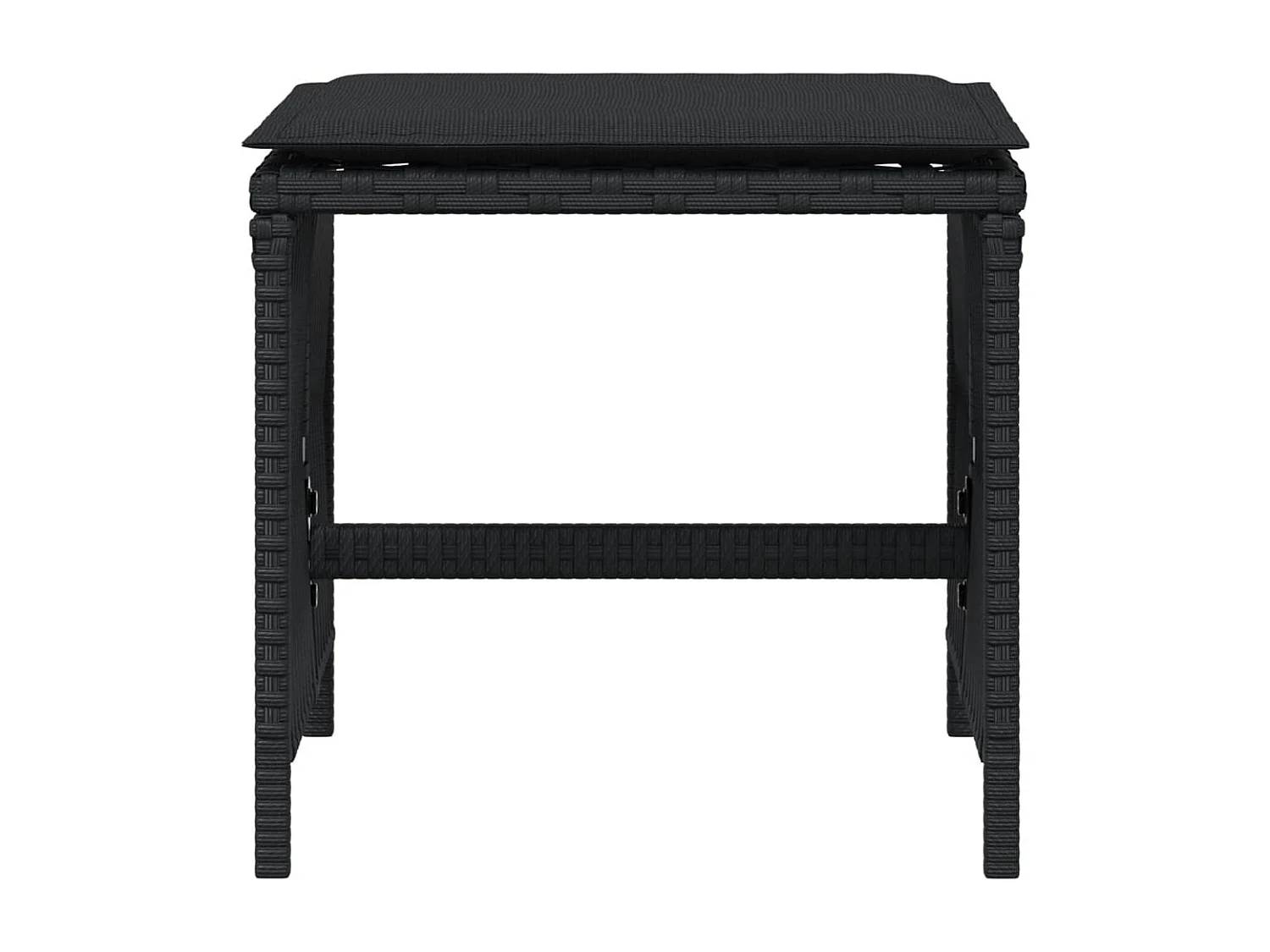 Tabourets de jardin et coussins lot de 4 noir 41x41x36 cm rotin