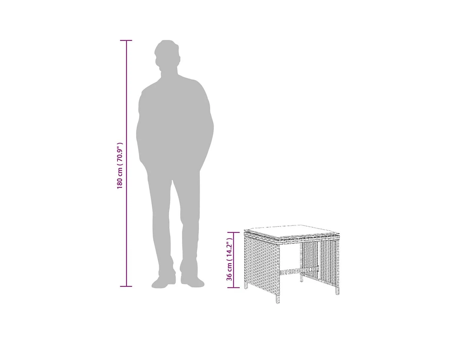 Tabourets de jardin et coussins lot de 4 noir 41x41x36 cm rotin