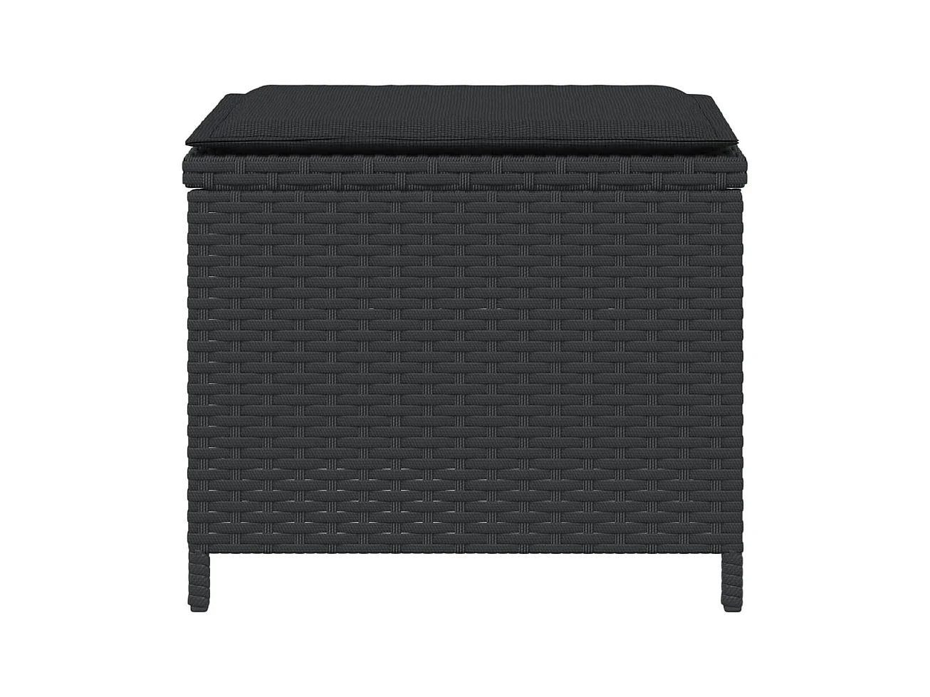 Tabourets de jardin et coussins lot de 4 noir 41x41x36 cm rotin