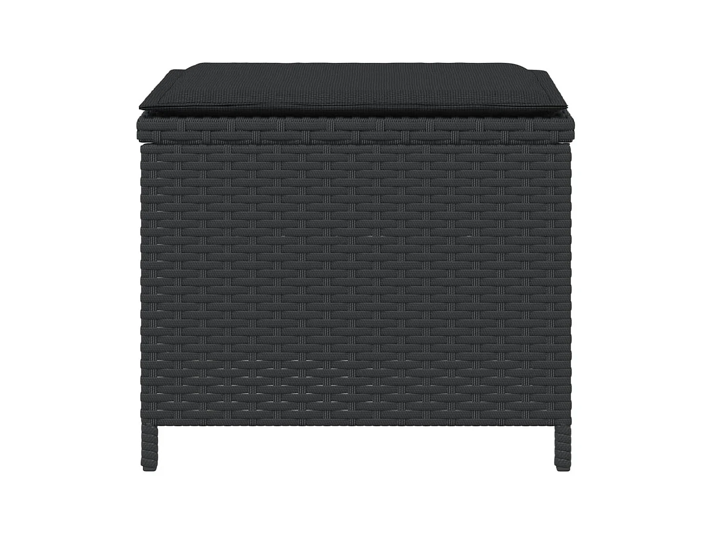 Tabourets de jardin et coussins lot de 4 noir 41x41x36 cm rotin