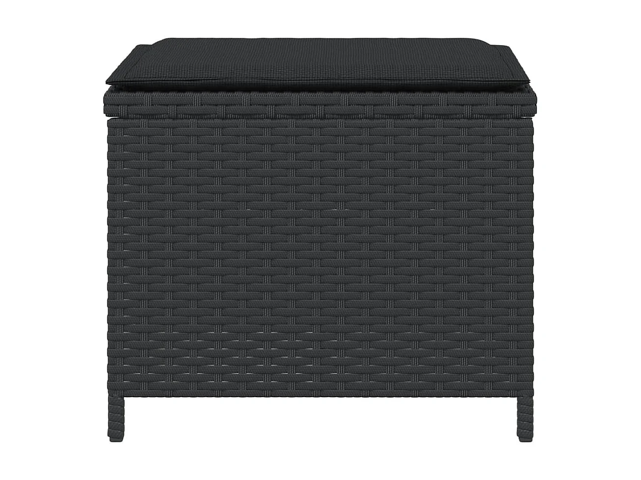 Tabourets de jardin et coussins lot de 4 noir 41x41x36 cm rotin