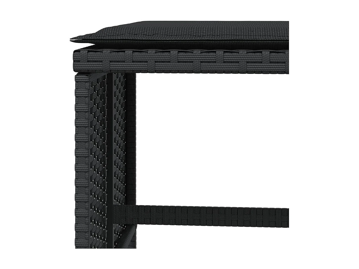 Set di 4 sgabelli e cuscini da giardino in rattan nero 41x41x36 cm