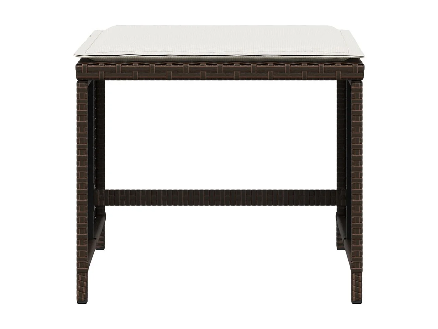 Taburetes de jardín con cojines 4ud ratán marrón 40x40x35 cm