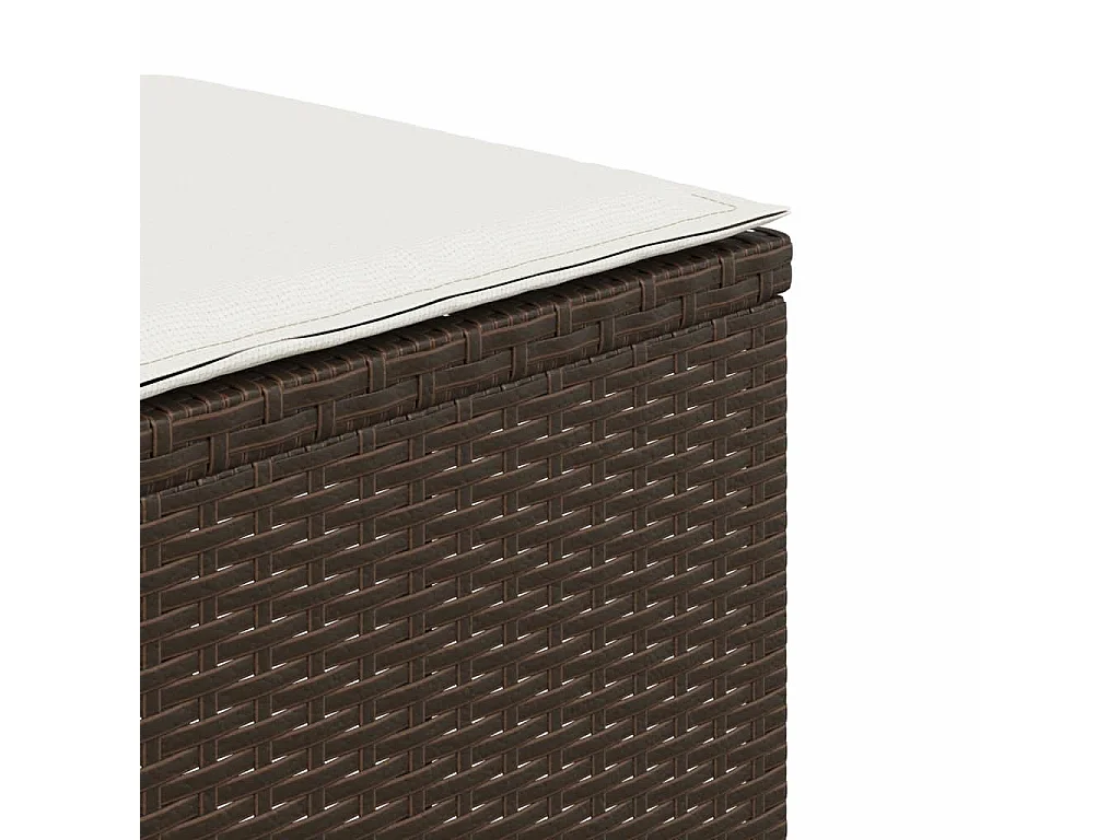 Taburetes de jardín con cojines 4ud ratán marrón 40x40x35 cm