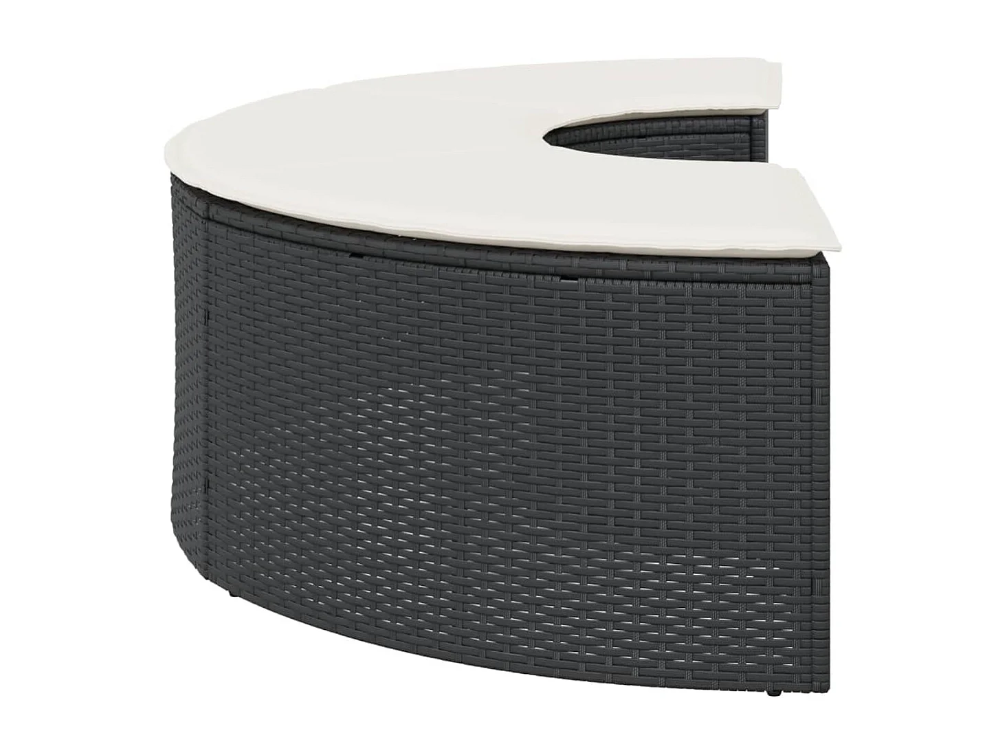 Gartenhocker mit schwarzem geflochtenem Harzkissen