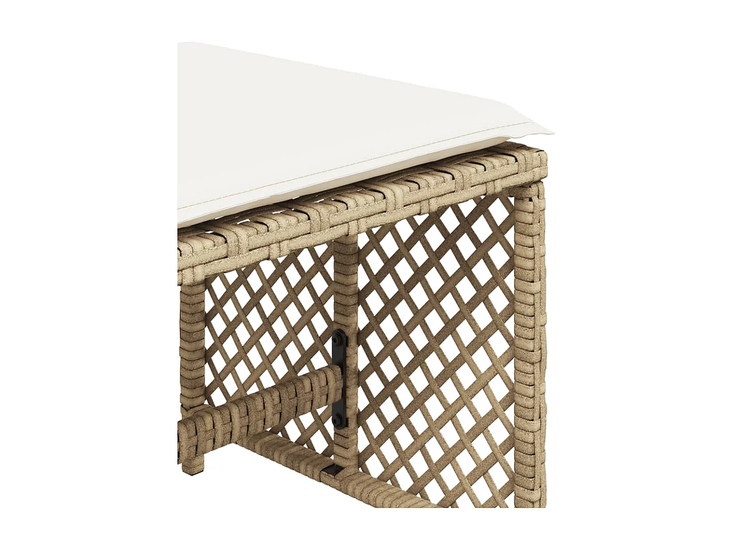 Gartenhocker und Kissen, 4er-Set, Beige, 41 x 41 x 36 cm, Rattan