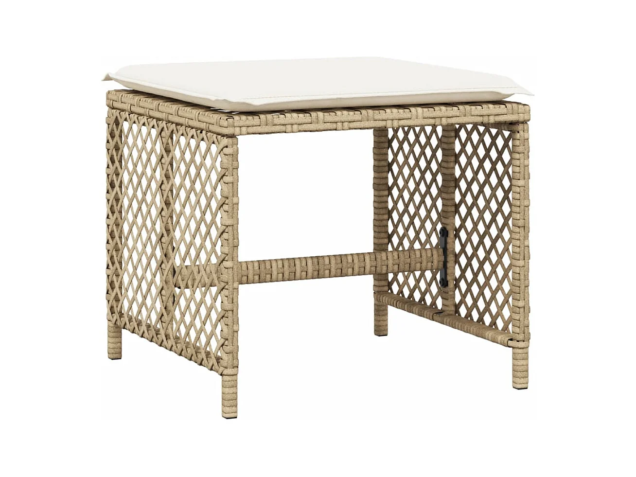 Tabourets de jardin et coussins lot de 4 beige 41x41x36cm rotin
