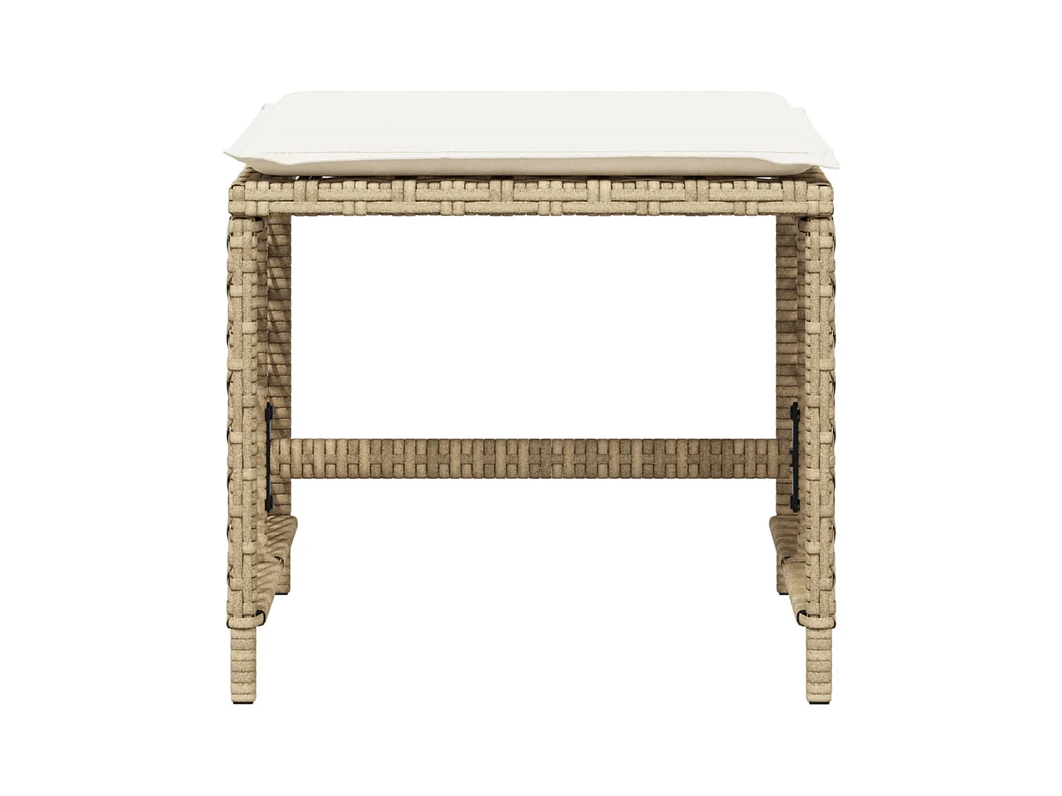 Tabourets de jardin et coussins lot de 4 beige 41x41x36cm rotin
