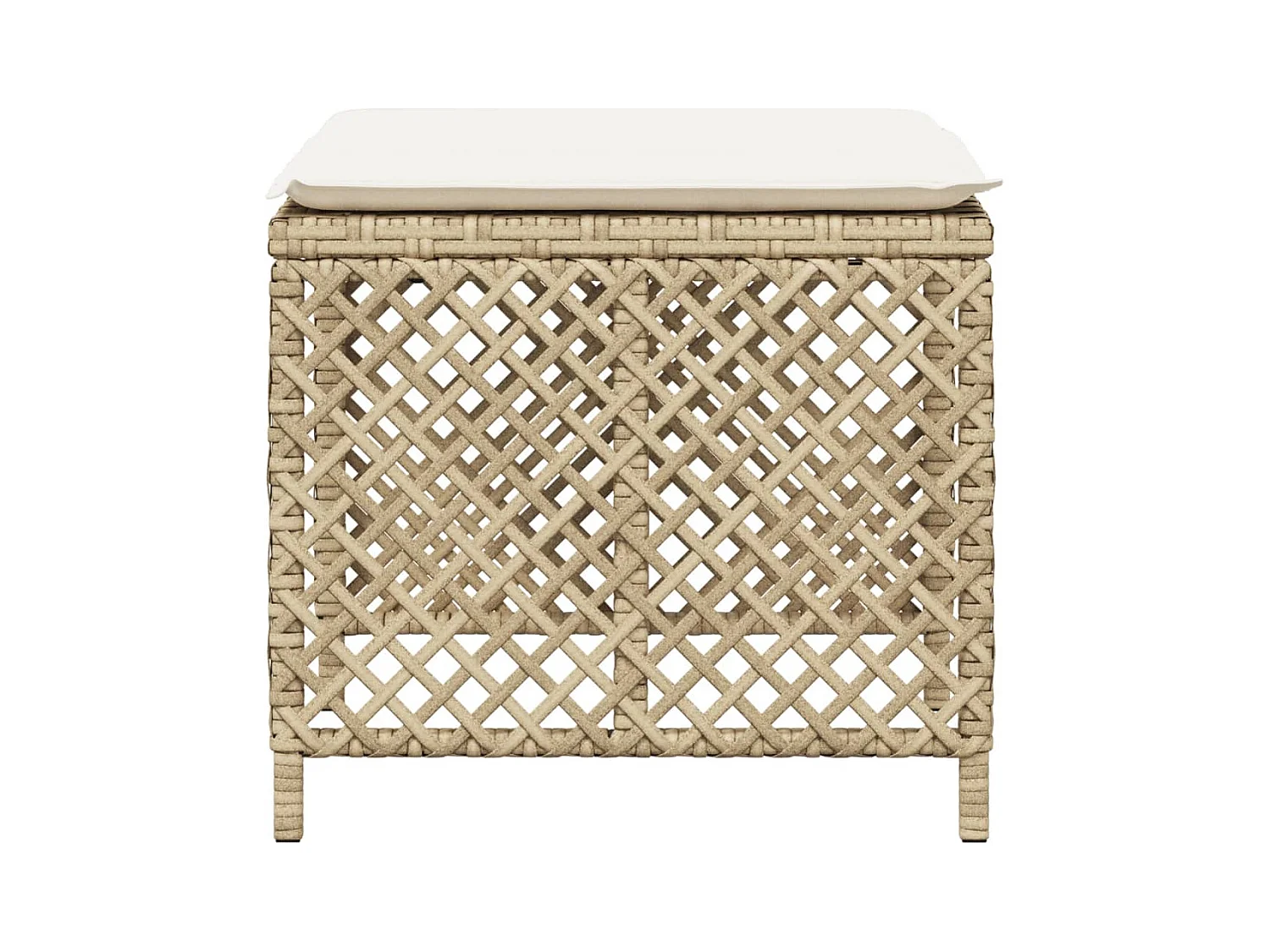 Tabourets de jardin et coussins lot de 4 beige 41x41x36cm rotin
