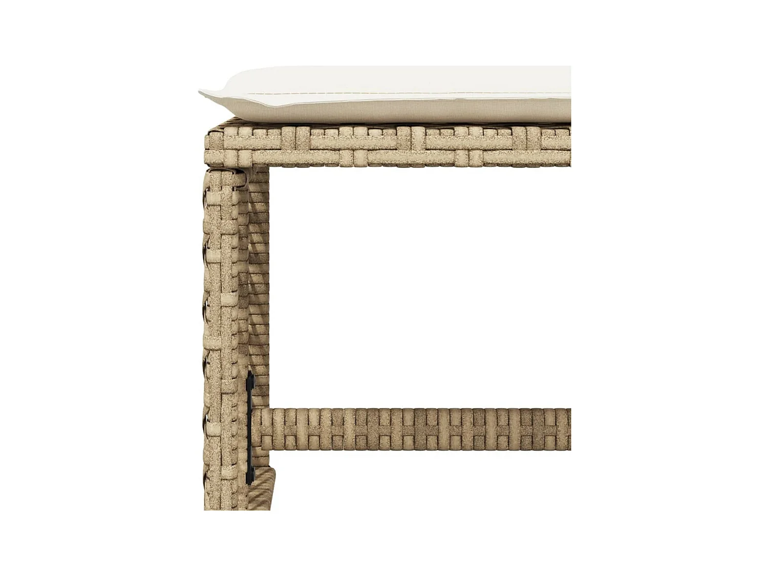 Tabourets de jardin et coussins lot de 4 beige 41x41x36cm rotin