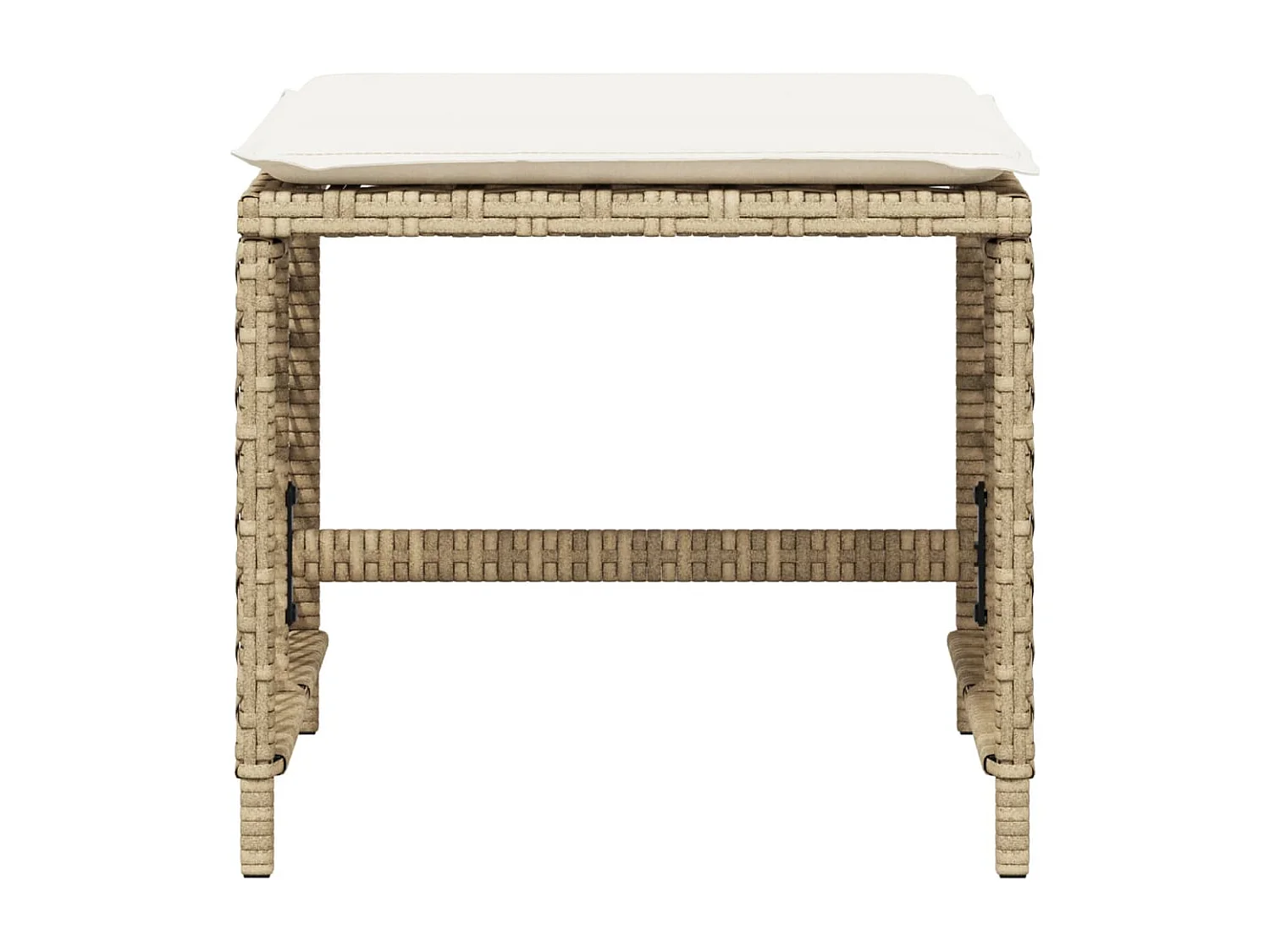 Tabourets de jardin et coussins lot de 4 beige 41x41x36cm rotin