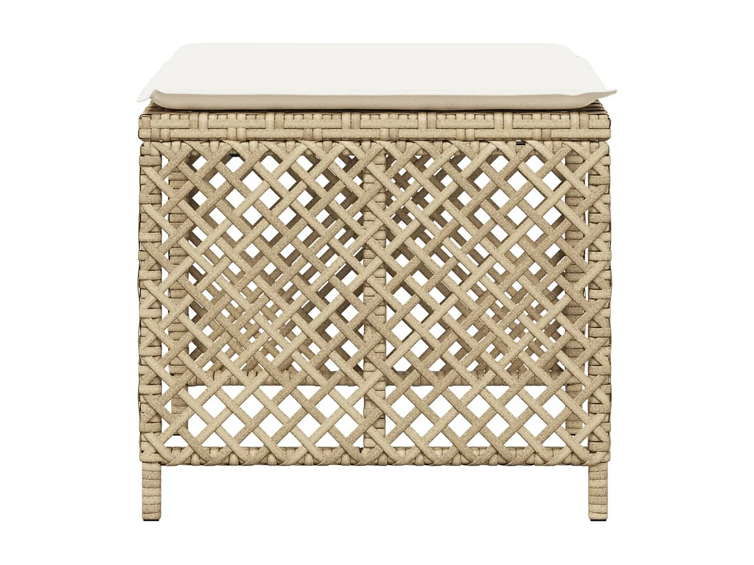 Tabourets de jardin et coussins lot de 4 beige 41x41x36cm rotin