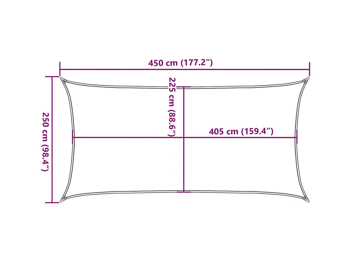 Voile d'ombrage 160 g/m² Rouge 2,5x4,5 m PEHD