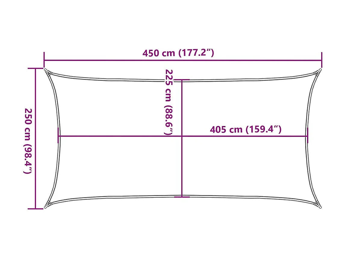 Schaduwdoek 160 g/m² Rood 2,5x4,5 m HDPE