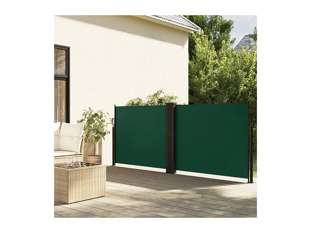 Tenda laterale retrattile verde scuro 140x1200 cm