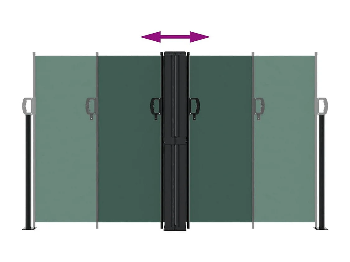 Toldo lateral retrátil verde escuro 140x1200 cm