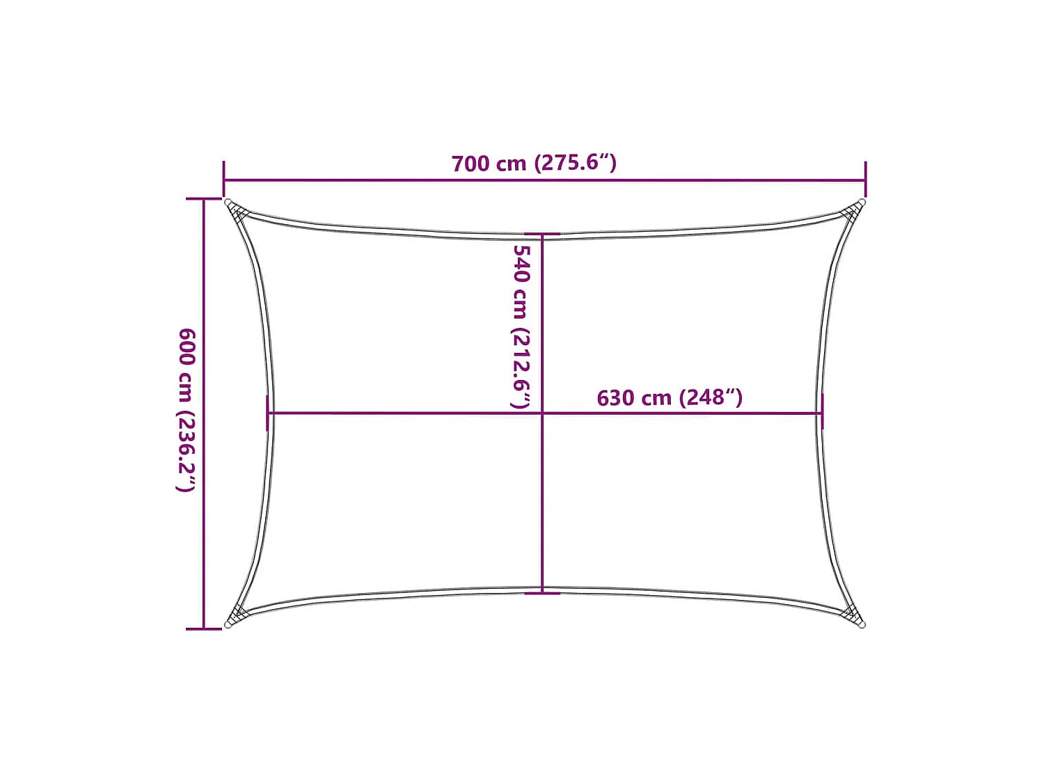 Voile d'ombrage 160 g/m² Taupe 6x7 m PEHD