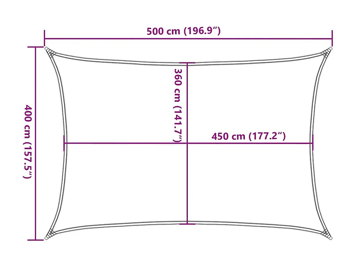 Voile d'ombrage 160 g/m² Noir 4x5 m PEHD