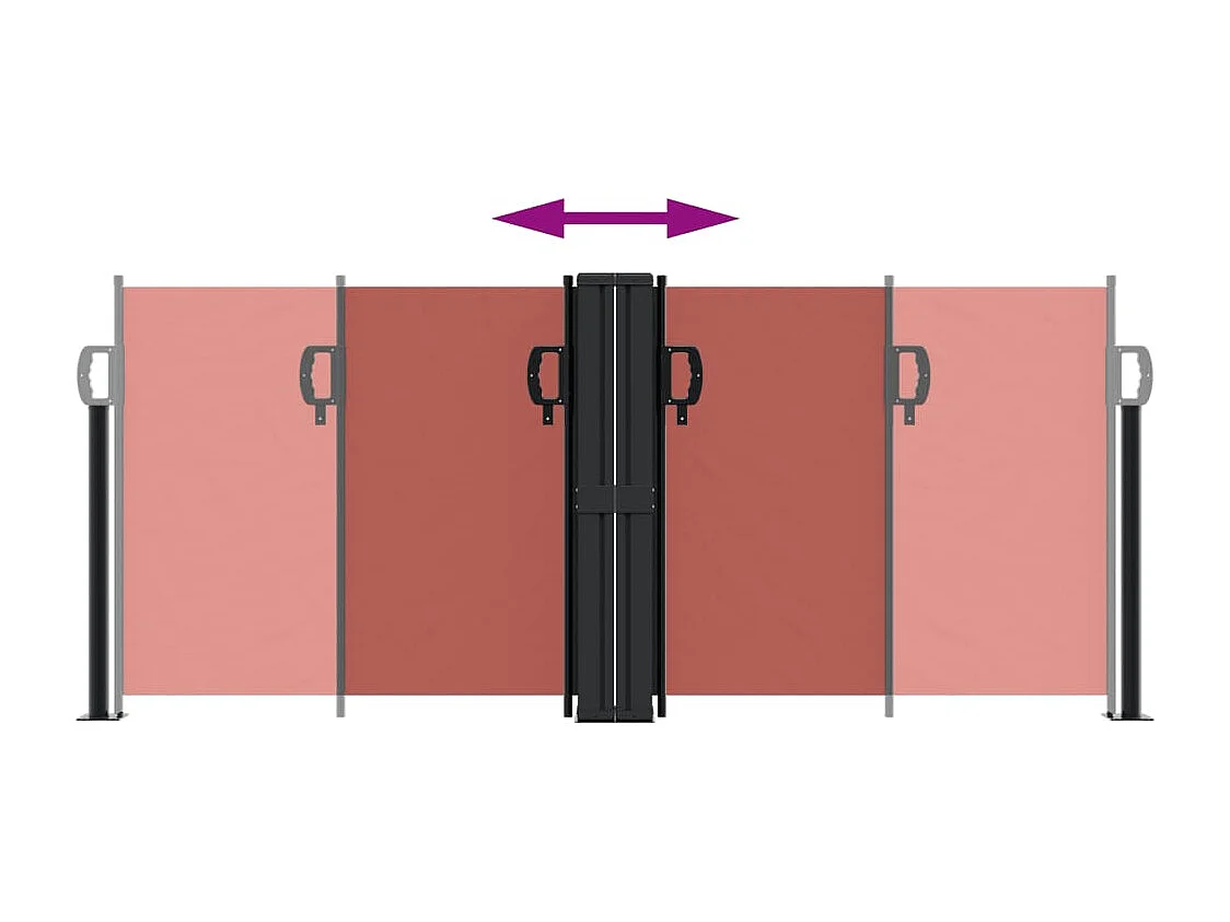 Toldo lateral retráctil terracota 100x1000 cm