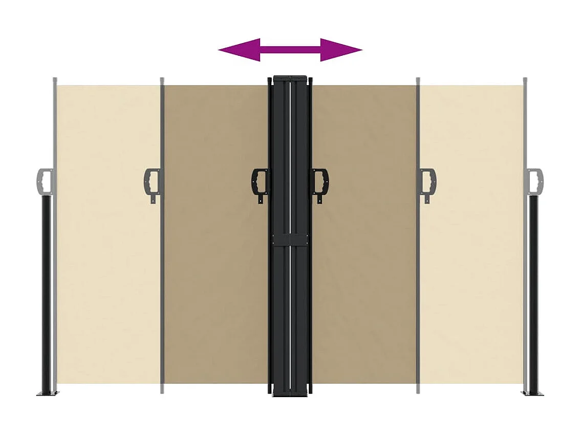 Beige einziehbare Seitenmarkise 160x600 cm