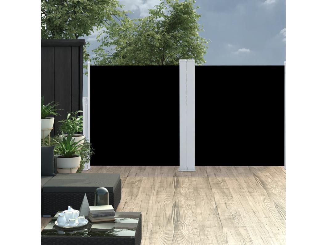 Auvent latéral rétractable Noir 120 x 600 cm