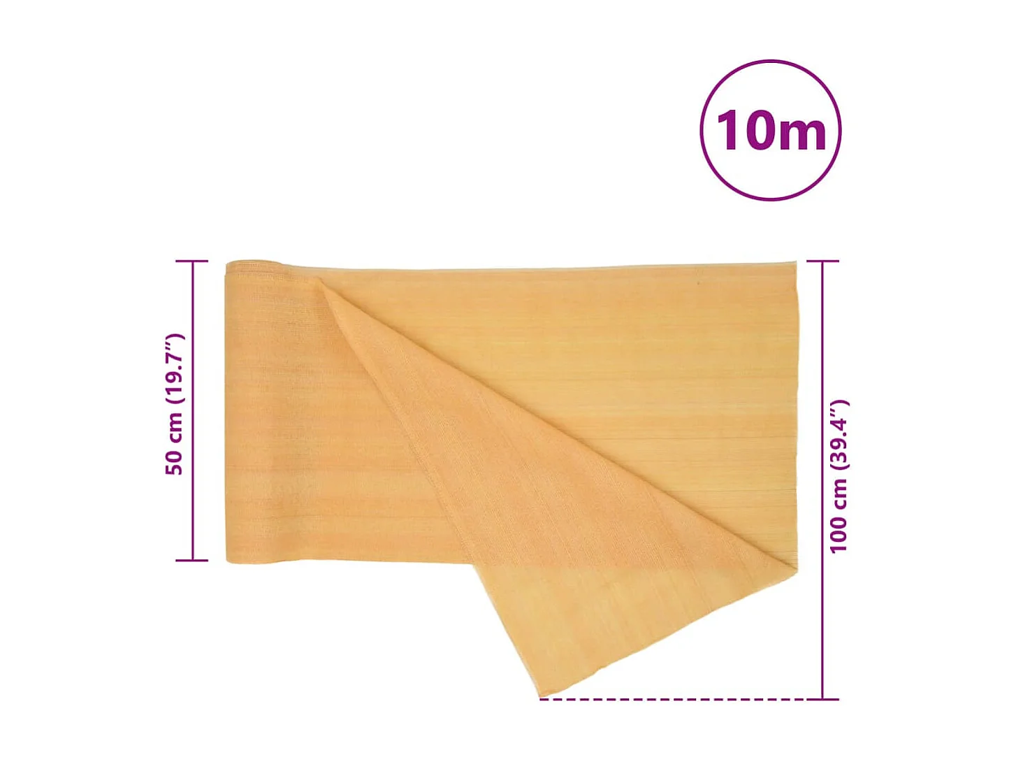 Filet brise-vue sable 1x10 m PEHD 195 g/m²