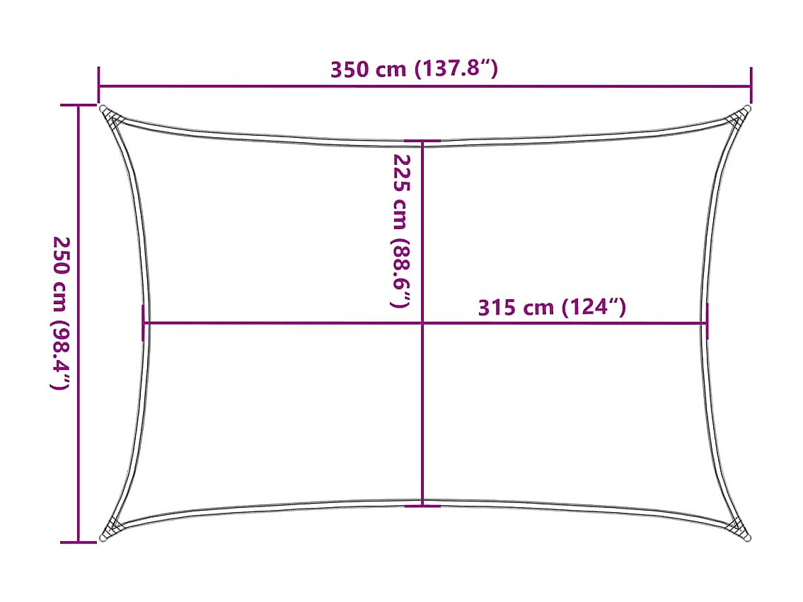 Voile d'ombrage 160 g/m² rectangulaire sable 2,5x3,5m PEHD