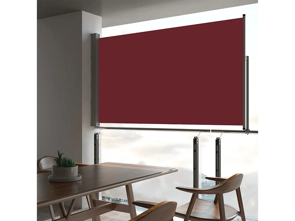 Tenda da sole laterale retrattile per patio 140 x 300 cm Rossa