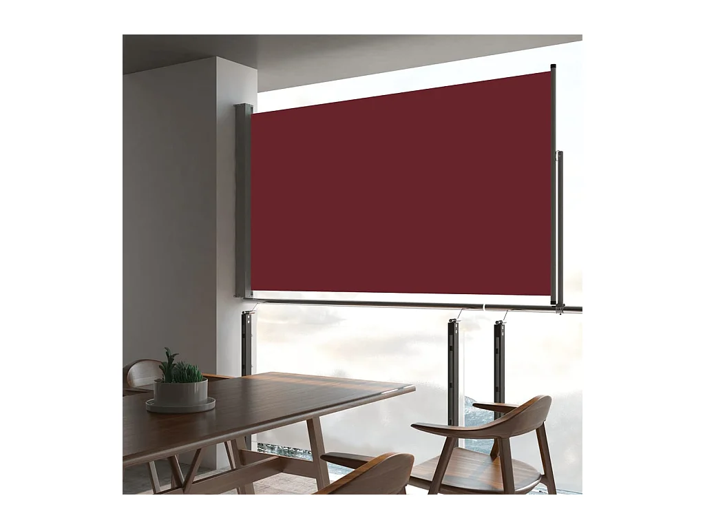 Tenda da sole laterale retrattile per patio 140 x 300 cm Rossa