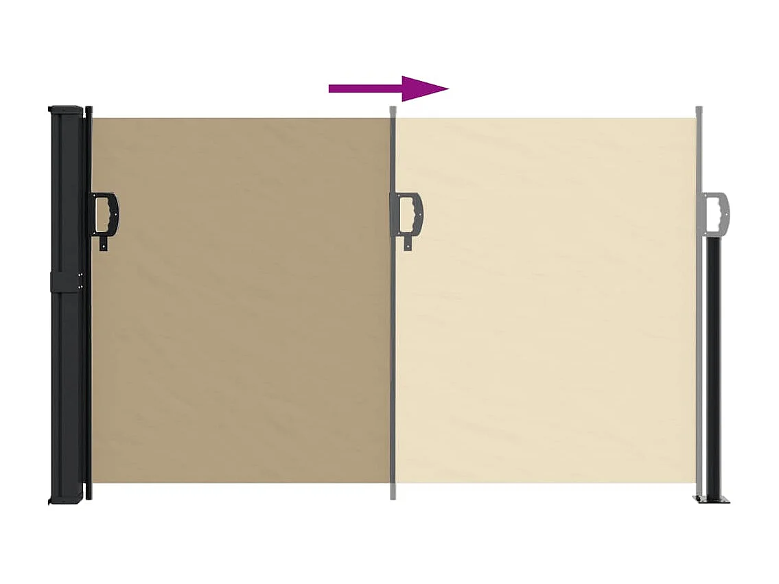 Auvent latéral rétractable beige 120x600 cm