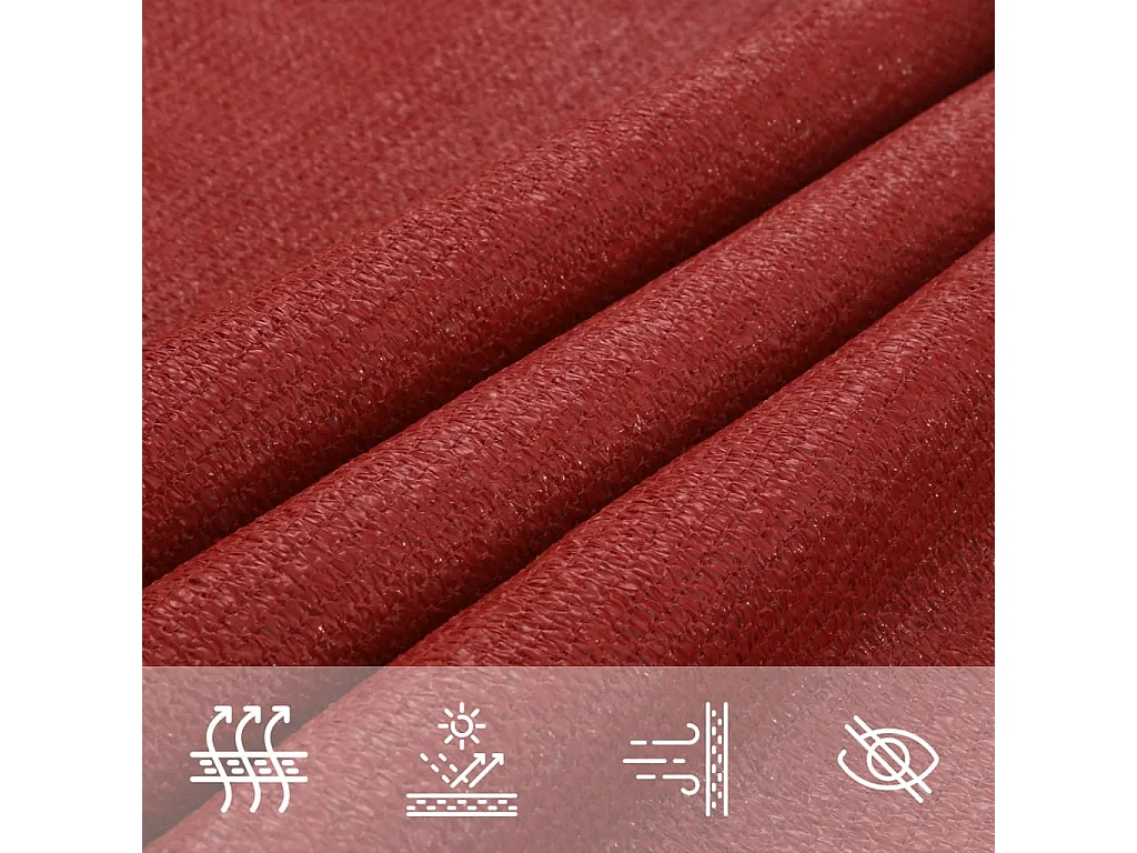 Sonnensegel 160 g/m² Rot 3x3 m HDPE