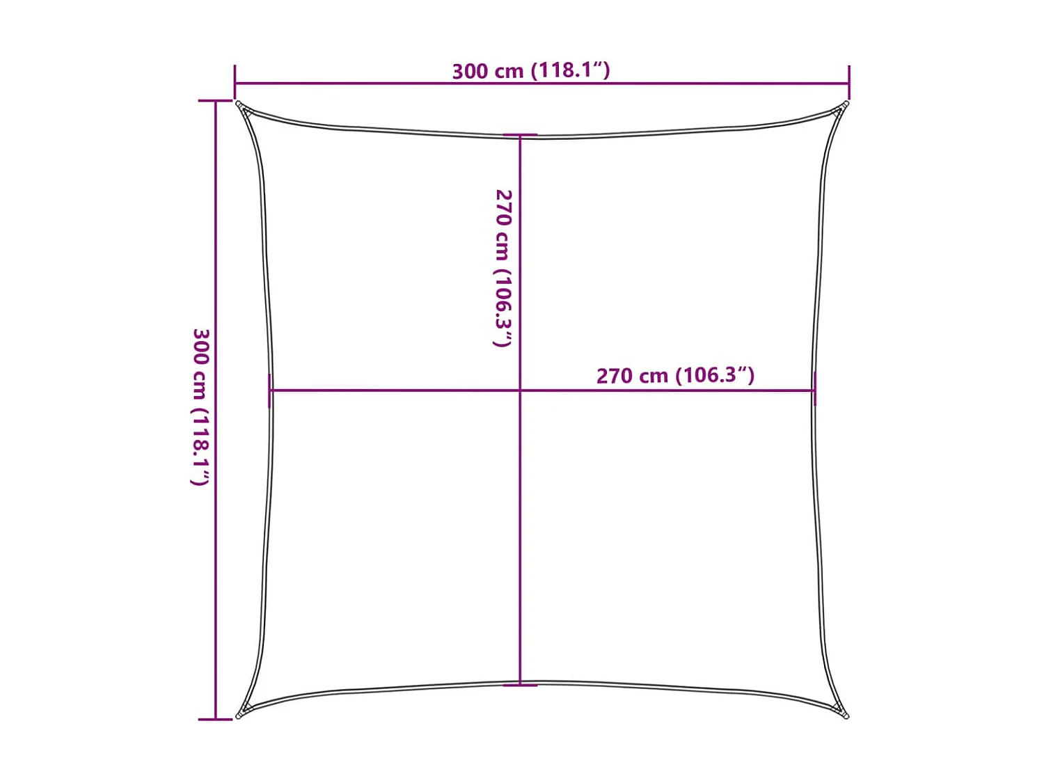Sonnensegel 160 g/m² Rot 3x3 m HDPE