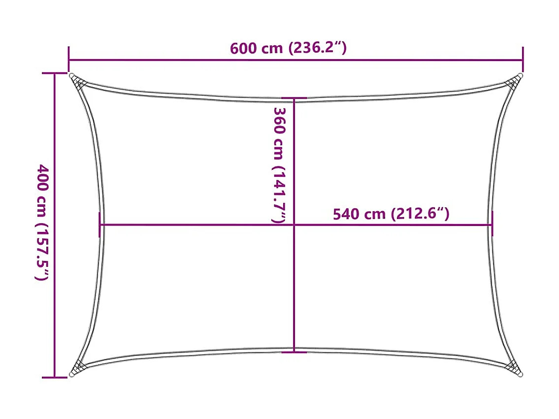 Voile d'ombrage 160 g/m² Taupe 4x6 m PEHD