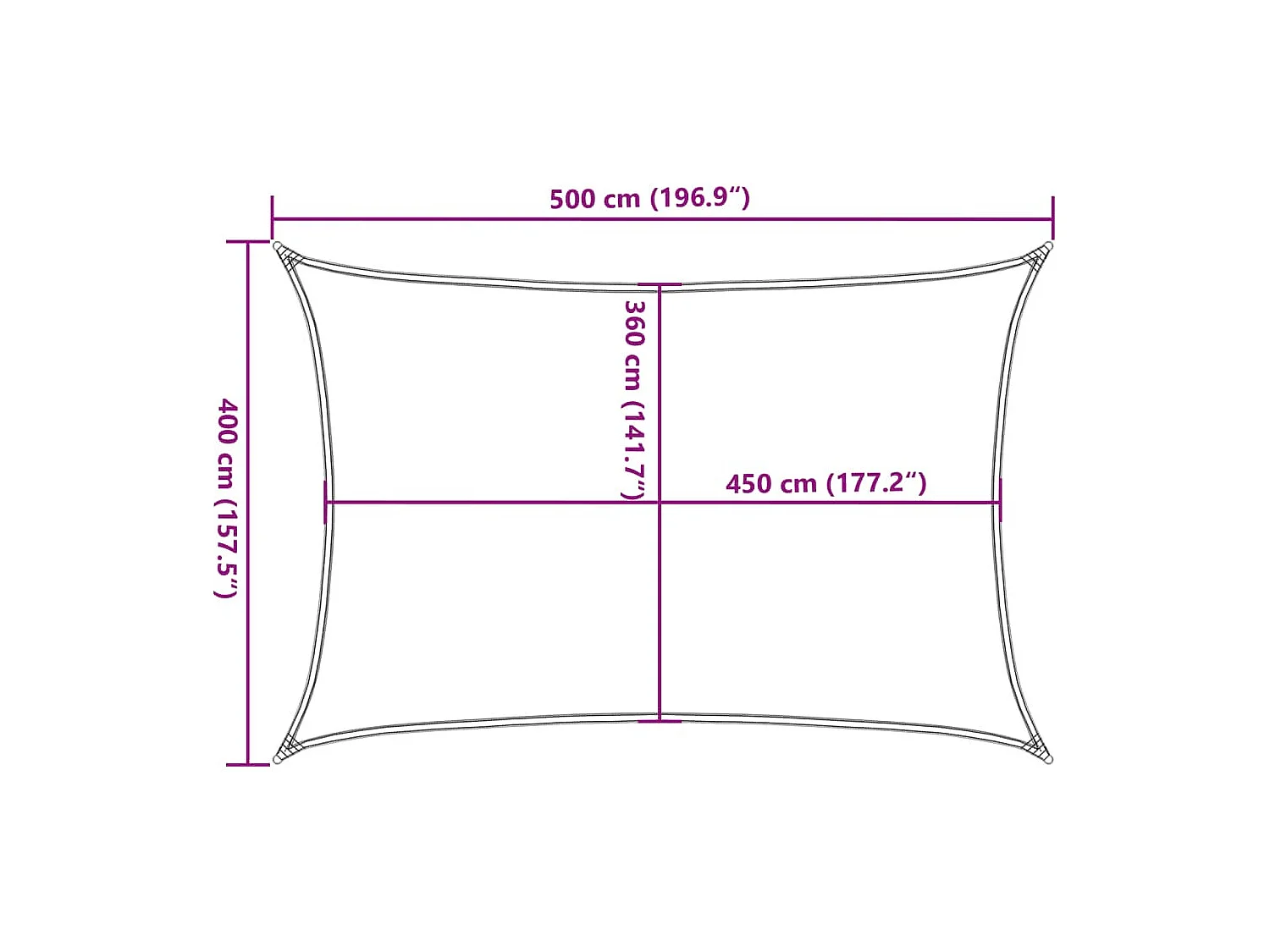 Sonnensegel 160 g/m² Taupe 4x5 m HDPE