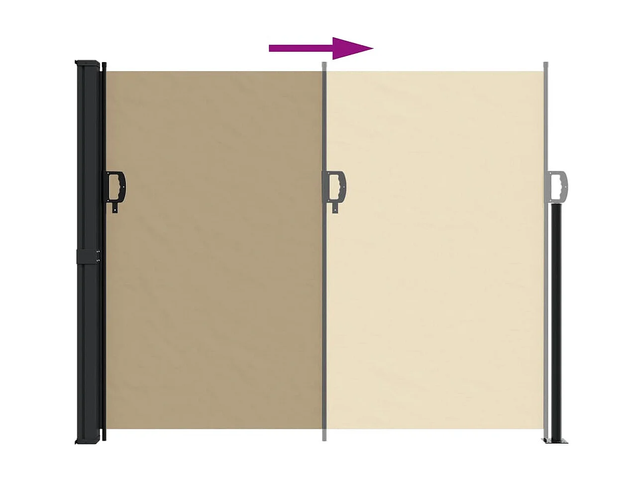 Toldo lateral retrátil bege 160x600 cm