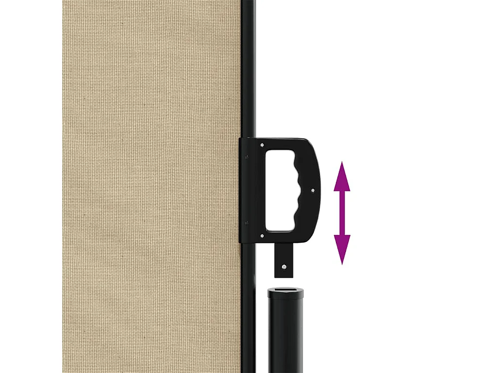 Toldo lateral retrátil bege 160x600 cm