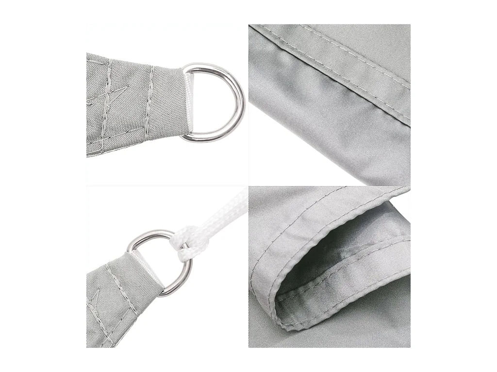 Hellgraues Sonnensegel 5x7x7 m, 100 % Polyester Oxford