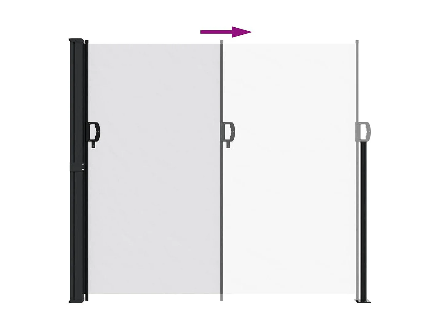 Auvent latéral rétractable blanc 180x500 cm