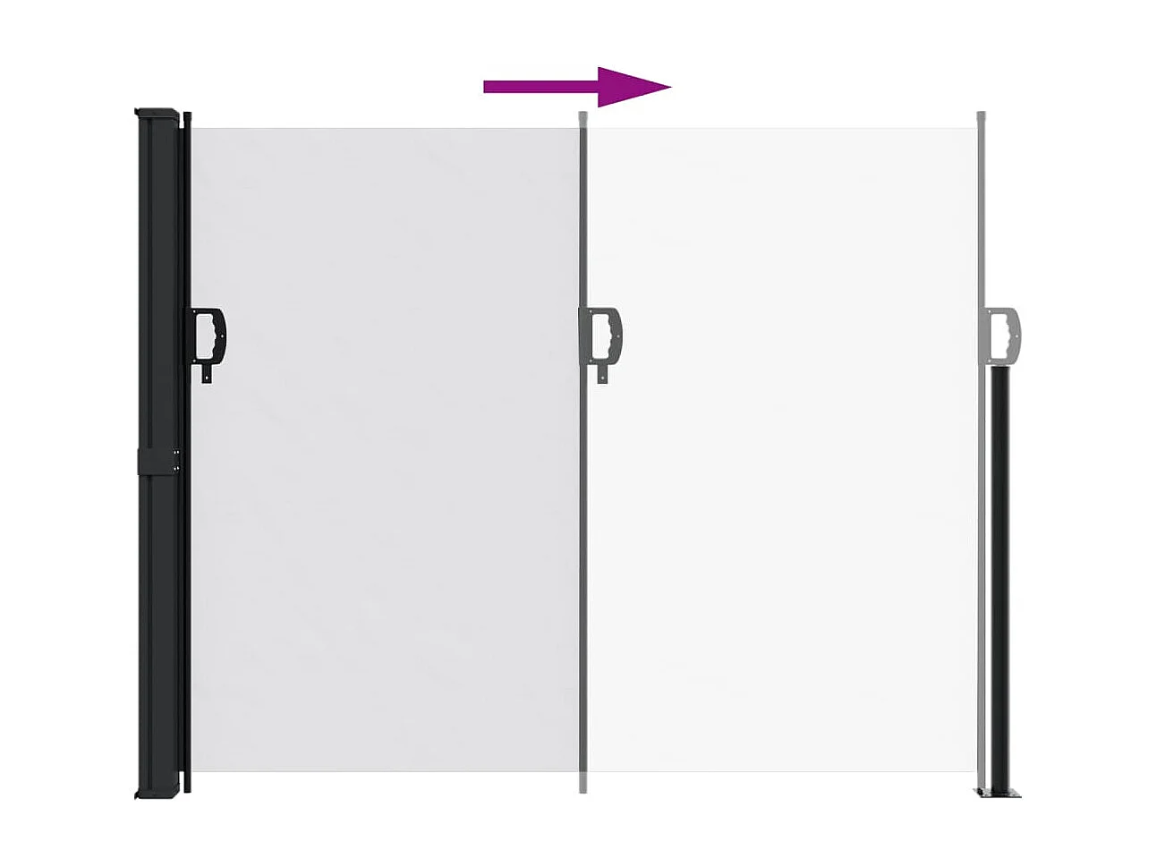 Toldo lateral retráctil blanco 160x600 cm