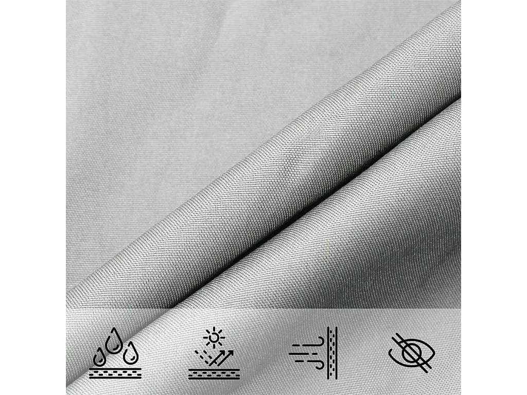 Voile d'ombrage gris clair 4x5x6,4 m 100% polyester oxford