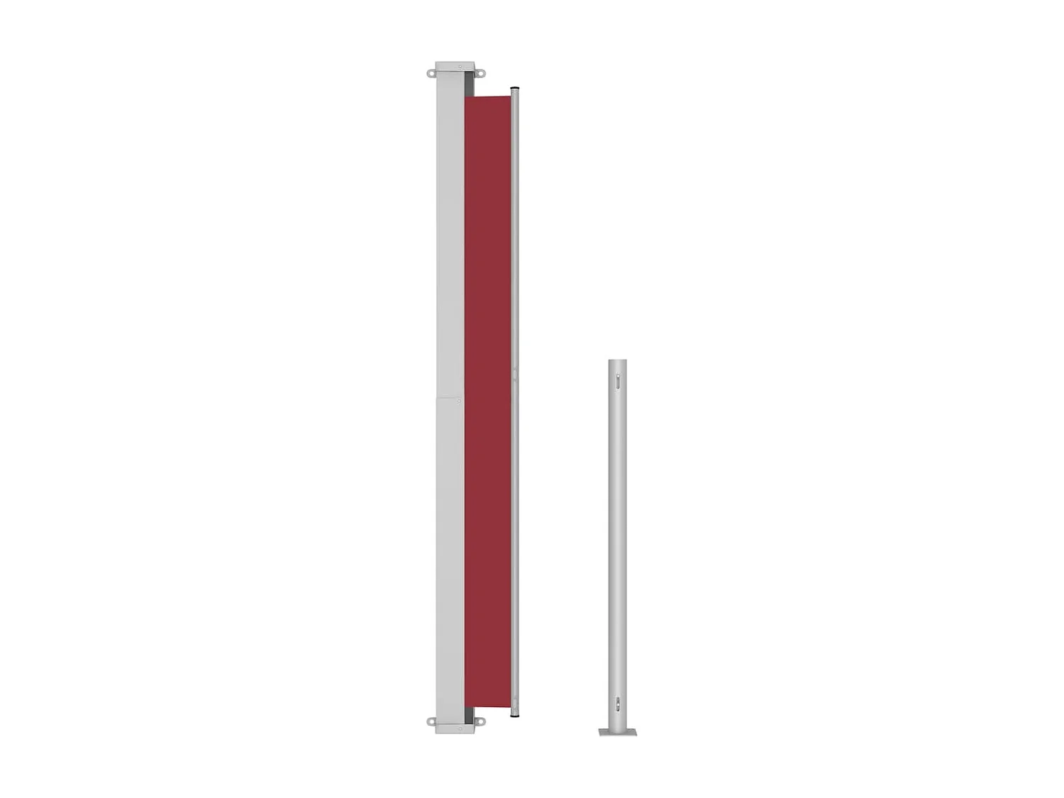 Toldo lateral retrátil para pátio 200x500 cm vermelho