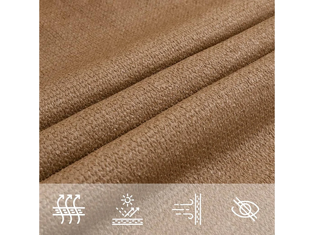 Sonnensegel 160 g/m² Taupe 6x6 m HDPE