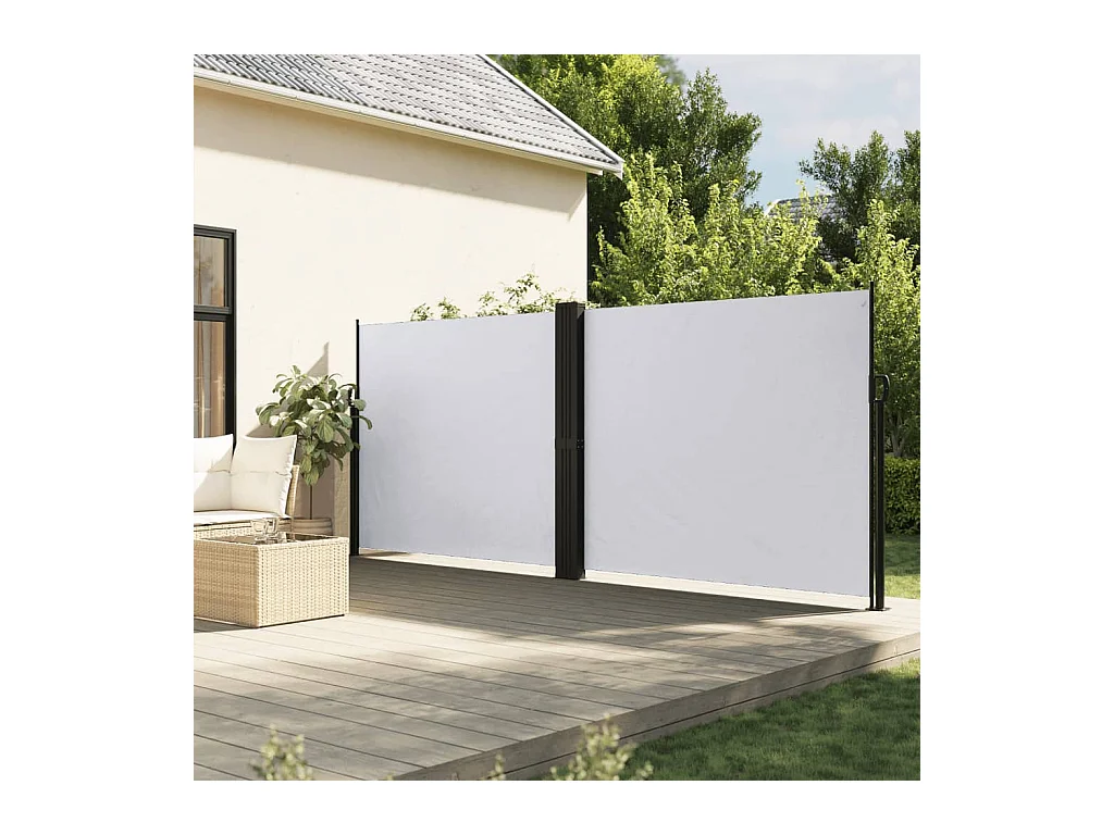 Auvent latéral rétractable blanc 180x600 cm
