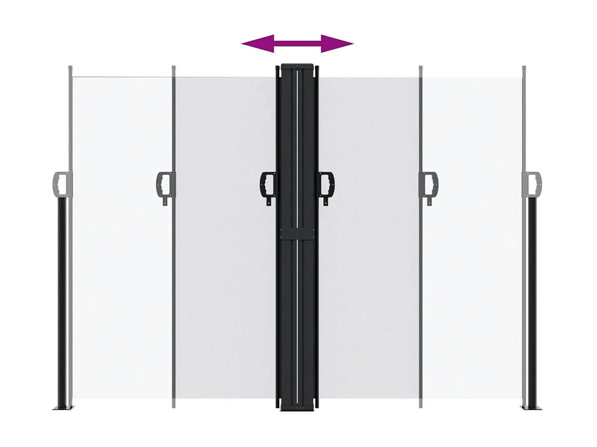 Tenda laterale retrattile bianca 180x600 cm